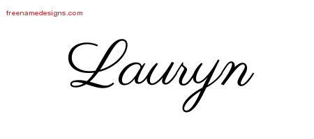 Classic Name Tattoo Designs Lauryn Graphic Download