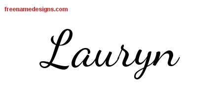 Lively Script Name Tattoo Designs Lauryn Free Printout