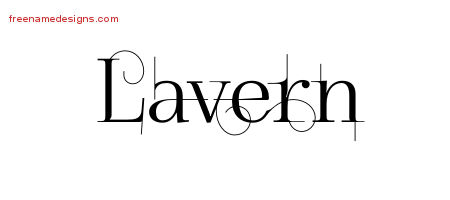 Decorated Name Tattoo Designs Lavern Free Lettering