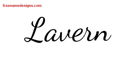 Lively Script Name Tattoo Designs Lavern Free Printout
