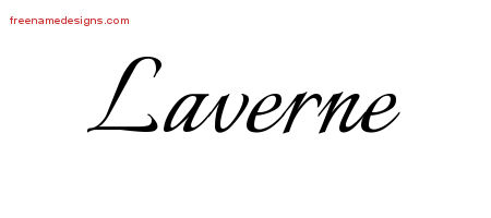 Calligraphic Name Tattoo Designs Laverne Free Graphic