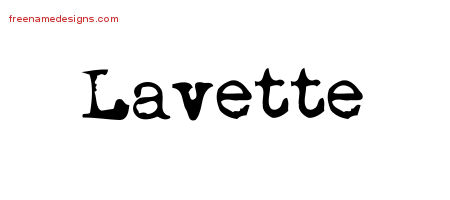 Vintage Writer Name Tattoo Designs Lavette Free Lettering