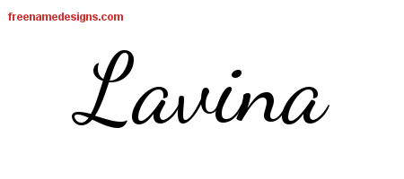 Lively Script Name Tattoo Designs Lavina Free Printout