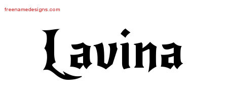 Gothic Name Tattoo Designs Lavina Free Graphic