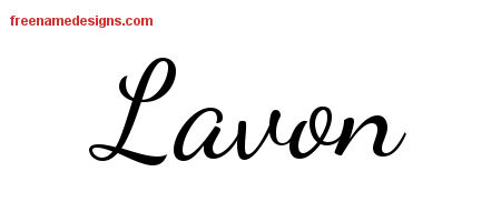 Lively Script Name Tattoo Designs Lavon Free Printout