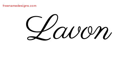 Classic Name Tattoo Designs Lavon Graphic Download