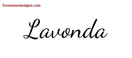 Lively Script Name Tattoo Designs Lavonda Free Printout