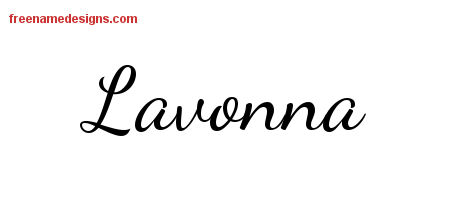Lively Script Name Tattoo Designs Lavonna Free Printout