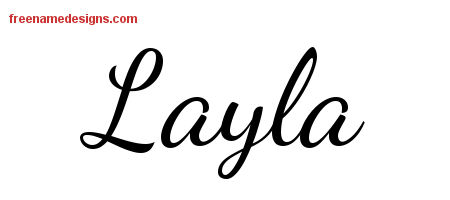 Lively Script Name Tattoo Designs Layla Free Printout