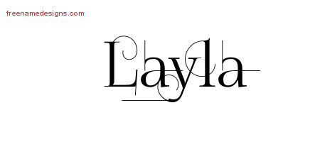 Decorated Name Tattoo Designs Layla Free