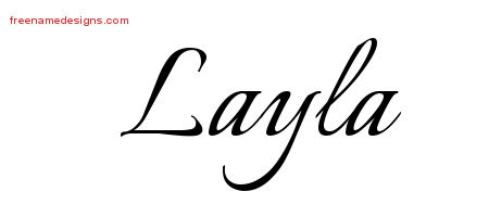 Calligraphic Name Tattoo Designs Layla Download Free