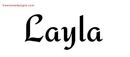Calligraphic Stylish Name Tattoo Designs Layla Download Free