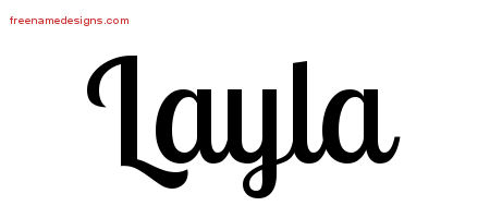 Handwritten Name Tattoo Designs Layla Free Download