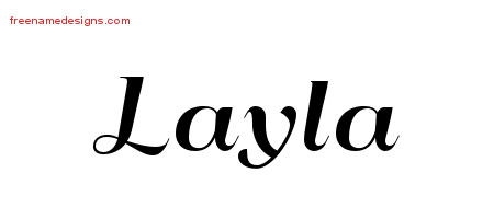 Art Deco Name Tattoo Designs Layla Printable