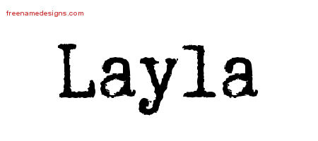 Typewriter Name Tattoo Designs Layla Free Download