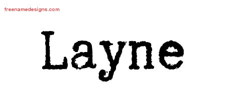 Typewriter Name Tattoo Designs Layne Free Download