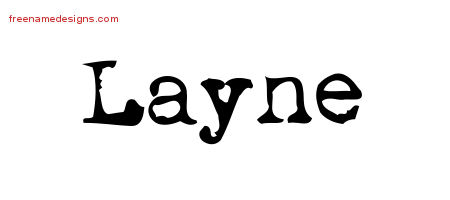 Vintage Writer Name Tattoo Designs Layne Free Lettering
