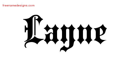 Old English Name Tattoo Designs Layne Free