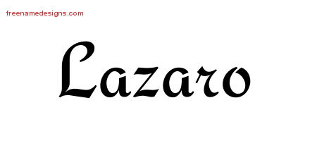 Calligraphic Stylish Name Tattoo Designs Lazaro Free Graphic