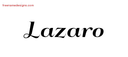 Art Deco Name Tattoo Designs Lazaro Graphic Download