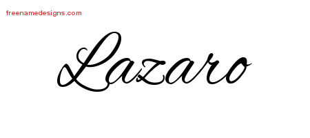 Cursive Name Tattoo Designs Lazaro Free Graphic