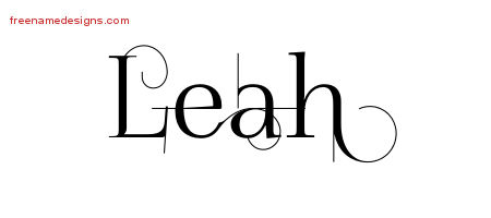 Decorated Name Tattoo Designs Leah Free