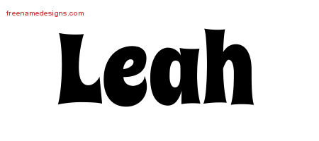 Groovy Name Tattoo Designs Leah Free Lettering