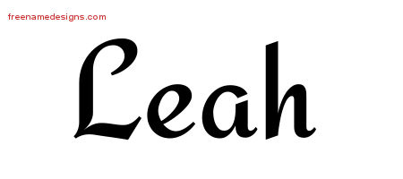 Calligraphic Stylish Name Tattoo Designs Leah Download Free