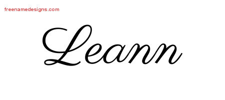 Classic Name Tattoo Designs Leann Graphic Download