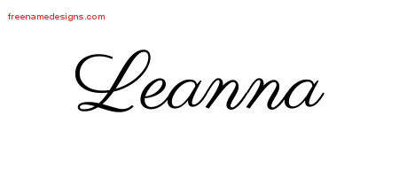 Classic Name Tattoo Designs Leanna Graphic Download
