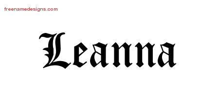 Blackletter Name Tattoo Designs Leanna Graphic Download