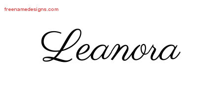 Classic Name Tattoo Designs Leanora Graphic Download