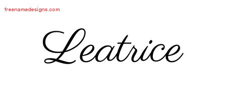 Classic Name Tattoo Designs Leatrice Graphic Download