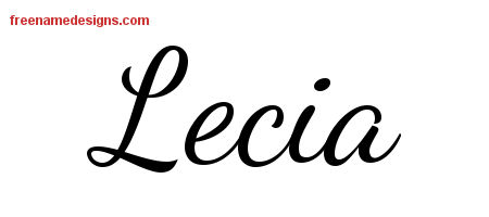 Lively Script Name Tattoo Designs Lecia Free Printout