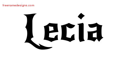 Gothic Name Tattoo Designs Lecia Free Graphic