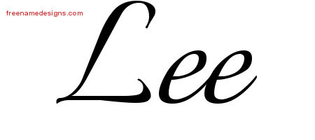 Calligraphic Name Tattoo Designs Lee Free Graphic