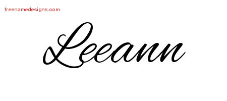 Cursive Name Tattoo Designs Leeann Download Free