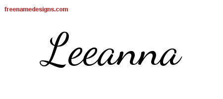 Lively Script Name Tattoo Designs Leeanna Free Printout