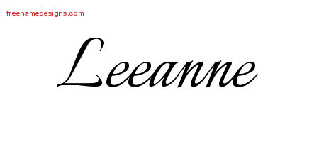 Calligraphic Name Tattoo Designs Leeanne Download Free