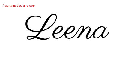 Classic Name Tattoo Designs Leena Graphic Download