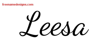 Lively Script Name Tattoo Designs Leesa Free Printout