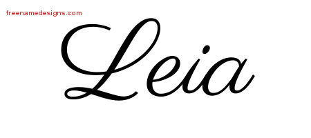 Classic Name Tattoo Designs Leia Graphic Download