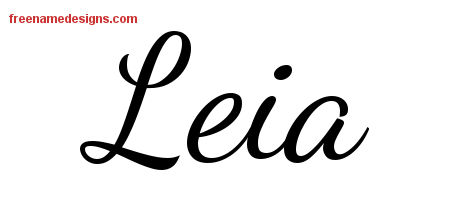 Lively Script Name Tattoo Designs Leia Free Printout