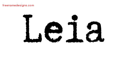Typewriter Name Tattoo Designs Leia Free Download