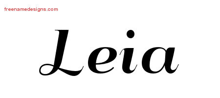 Art Deco Name Tattoo Designs Leia Printable