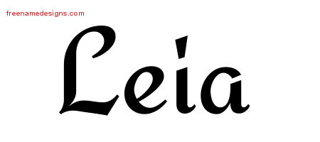 Calligraphic Stylish Name Tattoo Designs Leia Download Free