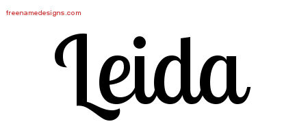 Handwritten Name Tattoo Designs Leida Free Download