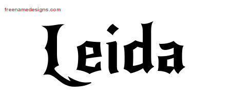 Gothic Name Tattoo Designs Leida Free Graphic
