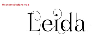 Decorated Name Tattoo Designs Leida Free