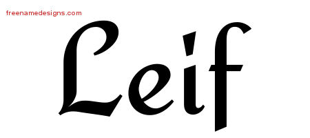 Calligraphic Stylish Name Tattoo Designs Leif Free Graphic